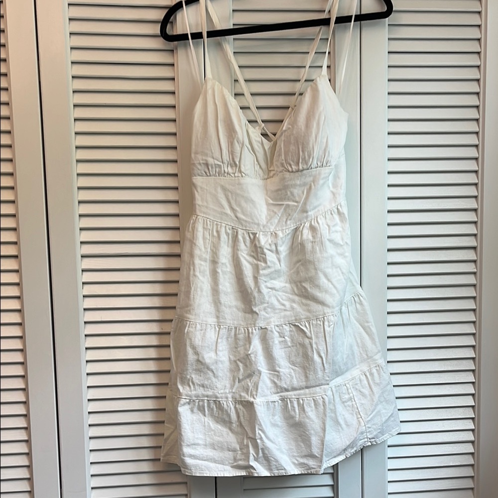 Open back linen dress